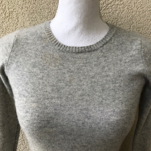 Malika Cashmere Sweater Heather Grey Crewneck S! - Picture 4 of 7